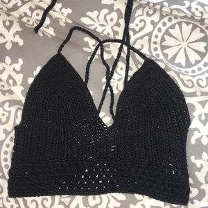 black crotchet top